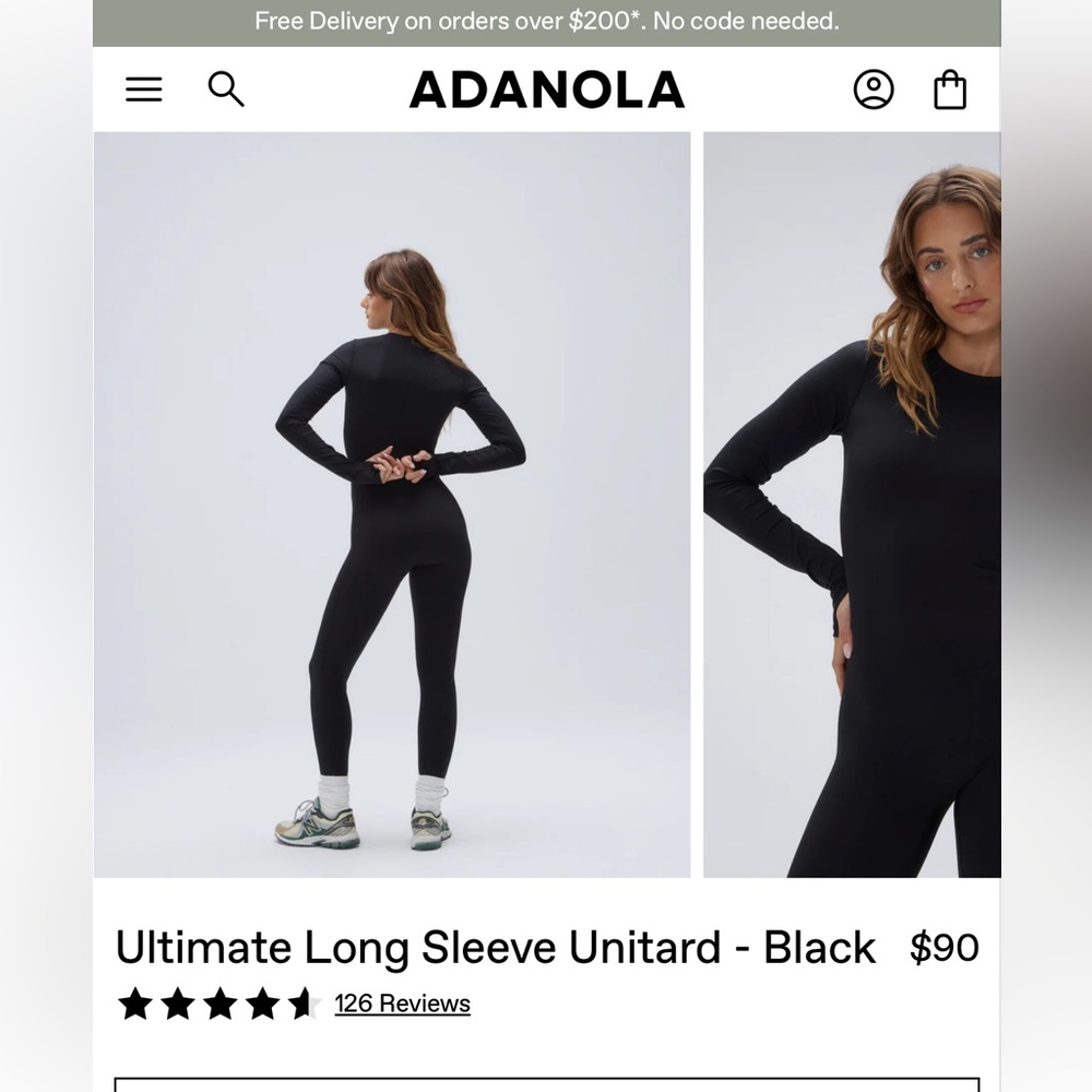 Ultimate Long Sleeve Unitard - Black